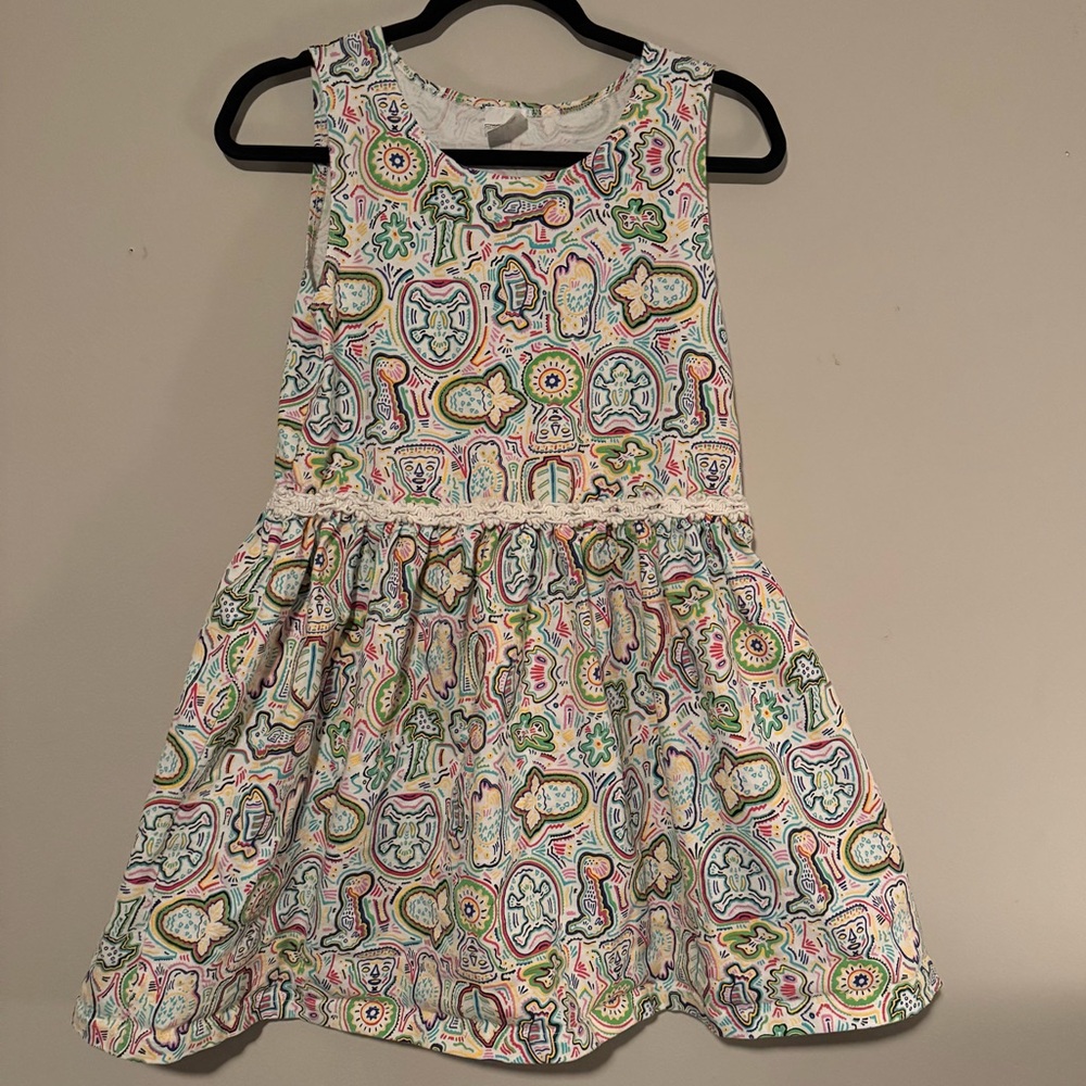 Vintage Flapdoodles Multicolor Patterned Kids Beach Dress